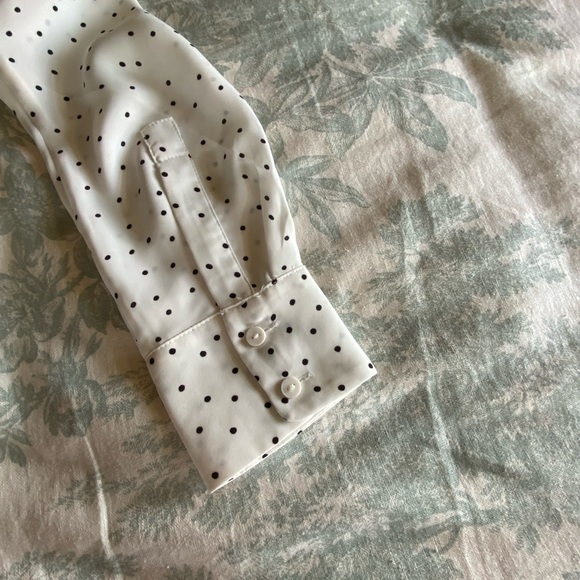H&M Polka Dot Top/Blouse, White and Black, Long Sleeve - Picture 10 of 10